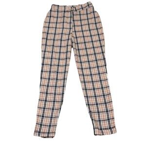 Nasty Gal High Waist Mom Pants Size 0 Tan Plaid
